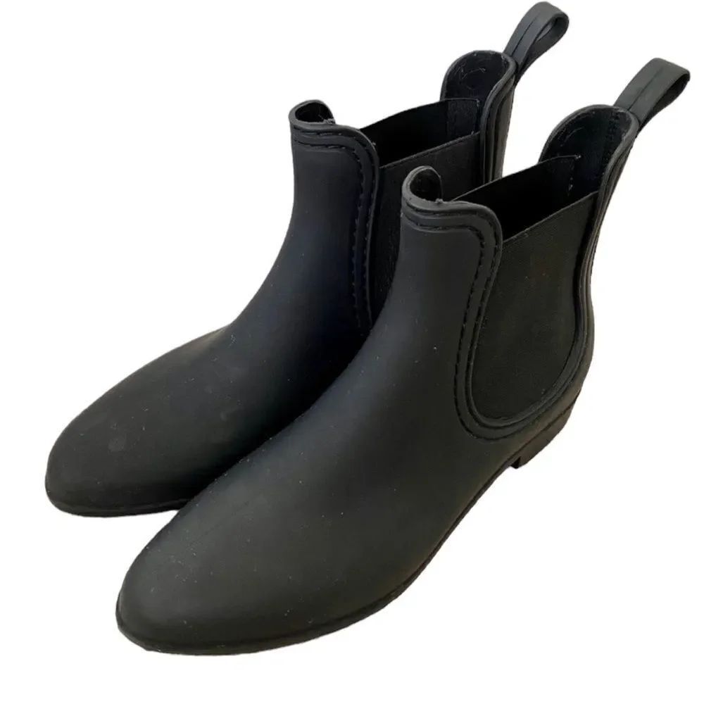 Jeffery Campbell black rubber Chelsea boot
